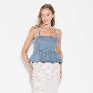 Wild Fable Denim Peplum Tank Top